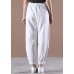 Unique White Harem Pockets Pants Trousers Summer Cotton