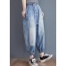 Elegant Blue pockets jeans Summer Cotton Pants