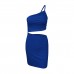 design sense, small number, one shoulder drawstring dress, female summer hollow bag hip sling dress