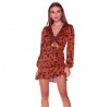 slim and slim women's summer lace up dress fake two pieces of slim dress hip wrap dress