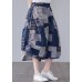 Bohemian Blue Plaid Cinched Summer Cotton Linen Pants